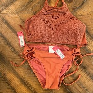 Orange Crochet Bikini Set